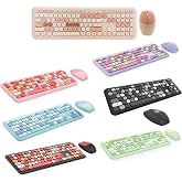 Microcase Mofii 666 2.4G Kablosuz Karışık Renkli Klavye ve Mouse Set-AL4185 (Pembe)