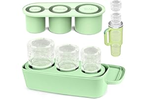 YIZEMAY Foremka do lodu do kubków Stanley, 590–1,130 ml, pasuje do formy do lodu Stanley, 3 formy do kostek lodu z pokrywką, wielokrotnego użytku do chłodzenia koktajli, napojów