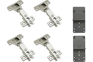LOOTICH 105 Grado Battuta Esterna Cerniere per Porte 35 mm senza Ammortizzatore con Chiusura Automatica Cucina Cerniera Armadio Porta per Ante Mobili 4 Pezzi