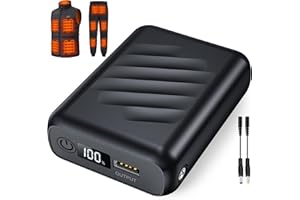 Sevdiea Powerbank für Heizweste 7,4V 20000mAh, Wiederaufladbarer Powerbank Heizweste mit LED Display für Heizjacken und Hoodies Herren Damen, Tragbare Heizwesten Akku mit DC/USB-A/USB-C Anschluss