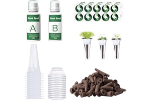 Yoocaa 80-teiliges Saatgut-Set für Aerogarden, Grow Anything Kit mit 24 Wachstumsschwämmen, A&B Nährstoff-Pflanzenfutter, 30 Etiketten, 12 Wachstumskörbe, kompatibel mit Hydrokulturbedarf aller Marken