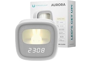 Forever Luz LED PURE FNL-06 AURORA Reloj despertador con conejito nocturno - Reloj digital, despertador, luz nocturna para dormir, para niños, temporizador, ajustable, para habitación infantil, conejo