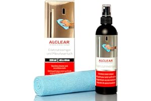 ‎ALCLEAR ALCLEAR 721ER Edelstahlreiniger Set + Mikrofasertuch - Reiniger für Edelstahlflächen, streifenfrei fettlösend für Küche, Kühlschrankfront, Dunstabzug & mehr – Reinigung ohne Politur – Made in Germany