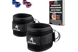 ALT'S STAR ALT’S STAR Pack 2 – Tobilleras Poleas Gym – Agarres Poleas Gym – Tobilleras Polea Mujer y Hombre – Tobillera Polea Acolchada – Accesorios Gimnasio – Fitness – Uso Para Glúteo, Hombro, Tríceps