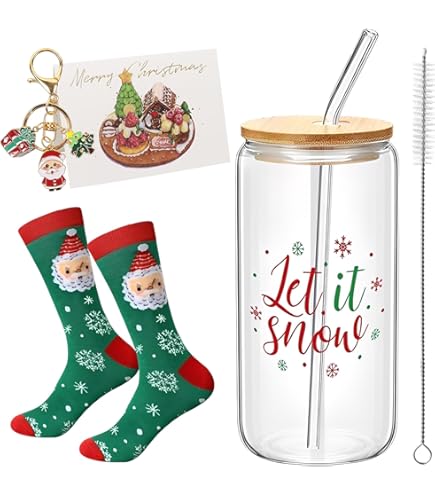 Seaside No.64 - Bicchieri A Forma Di Natale Con Cannuccia Per Decorazione E Bevande Preferite – Contenitori Con Cannuccia Come Attrazione Sulla Tua Lavagna (figura Di Pan Di Zenzero