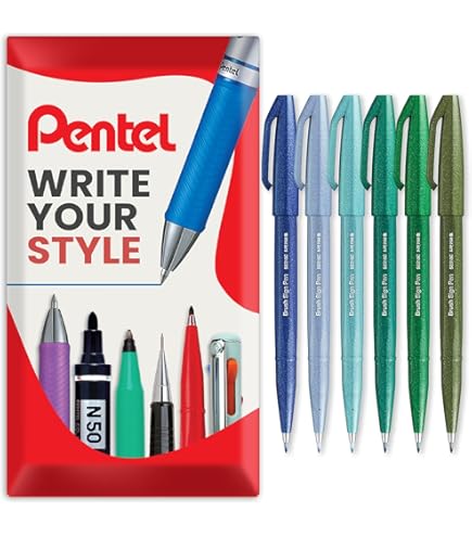 Pentel Brush Sign Pen SES15C Pinselspitze, Faserspitze, einfarbig, 3 Stück Pentel Brush Sign Pen SES15C Pinselspitze, Faserspitze, einfarbig, 3 Stück