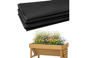 TUAKIMCE Fabric Liner for Large Veg Trough, 2.1m x 1.6m Outdoor Raised Bed Planter Liner, Black Heavy Duty Non-Woven Vegetable Trugs Herb Planter Liner, Plant Grow Bags for Growing Vegetables, Flowers