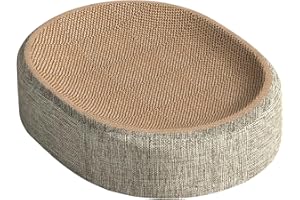 VGVGAJ Scratching Post for Cats 60 x 40 x 8 cm Oval Sisal Scratching Board for Cats Oval Cat Bed Natural Care Claws Grinding Protection Furniture Design Wear-Resistant Scraper
