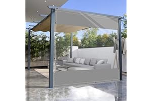 SDLLG Rideaux de séparation Transparents avec œillets, en PVC - 0,5 mm - pour Pavillons, pergola, balcons, Jardins, Garage, Potence - 2 x 2,4 m (H x L) - Gris