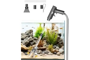 AQQA Aquarium Sauger, 4 in 1 Upgrade Starke Ansaugung Aquarium Reinigungsset Mulmsauger Aquarium für Wasserwechsel Sandwaschen Wasserfilterung und Wasserumwälzung