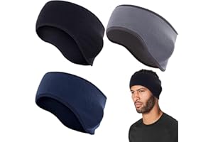 VEGCOO 3 Pezzi Fascia per Gli Sport Invernali, Fasce per Capelli Cerchietti Donna e Uomo, Scaldini per le Orecchie per Corsa Ciclismo Yoga Escursionismo