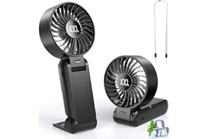 POIFL Mini Ventilador Portatil Usb, 5 Velocidades/Ajuste Continuo De La Velocidad Del Aire, Equipado Con Una Batería De 3600 Mah, Ultra Silencioso, Ideal Para Oficinas, Aulas y Viajes