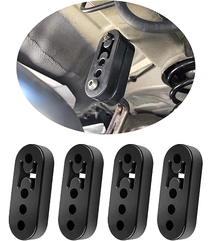 Lot De 4 Supports D'échappement En Caoutchouc Noir - Universel 2 Trous 12 Mm - Résistant à La Chaleur Et à L'usure - Pour Voitures, Camions, SUV