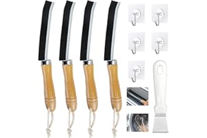 OUZIONZ Fugenbürste Spaltreinigungsbürste Holzgriffe Reinigungsbürste und Schaufel geeignet für die Badezimmerreinigung hartborsten eckenreinigungsbürste für Küche,Badezimmer, Boden,Fugenbürste (5er-Satz)