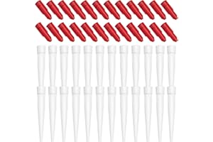 Simsky Juego de 24 Puntas de Cartucho, Boquillas de Silicona Transparentes, Puntas de Repuesto, Tapas Selladoras, Cartuchos de Silicona, Tapas de Sellado con Boquillas Rojas, Tapas de Sellador