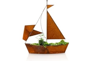 BLÜMELHUBER bluemel Huber ruggine nave da piantare Decorativa da giardino 65 cm altezza/54 cm di lunghezza