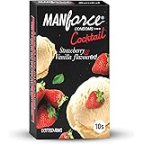 Manforce Cocktail Strawberry & Vanilla Flavoured Condoms for Men with Dotted Rings| Double the Fun with Double Flavour| Extra