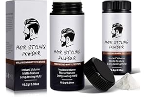 LEYOSGER Poudre Coiffante pour Homme, 2 Pièces Poudre Volume Cheveux Femme, Aspect Naturel pour Homme, Texture Mate, Tenue Longue Durée, Facile à Appliquer, non Grasse