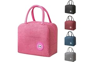BRYN Borsa Termica Porta Pranzo, 5.6L Borsa Frigo Piccola Pranzo Ufficio, Borsa Pranzo per Lavoro, Scuola, Viaggio, Campeggio, Picnic, Mare（Rosa）