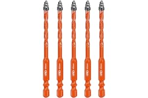 BGTEC Punte Eccentriche a denti di Sega a Quattro Taglienti - 5 pezzi 6mm Punte per Piastrelle per legno, plastica, mattoni, piastrelle, vetro, calcestruzzo e marmo