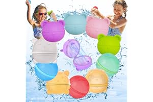 COZCLAM 10 Stück Wasserbomben Wiederverwendbar, Wasserbomben Selbstschließend, Einfaches & schnelles Befüllen, Silikon Wasserballons Pool Spielzeug, Poolparty & Wasserpark für Kinder, Erwachsene