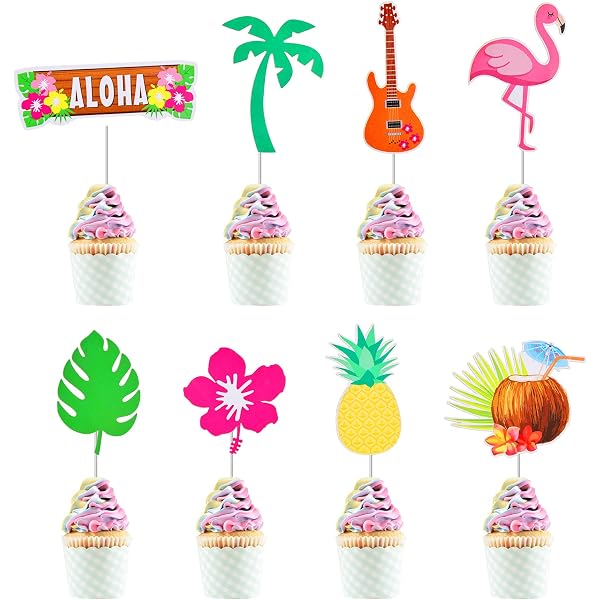 JeVenis Hawaii Kuchen Topper Set – Tropische Tortendeko Mit Tukan & Palmen | Luau Party Dekoration Für Geburtstag & Poolparty