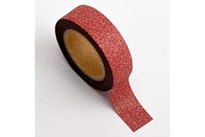 Italian Options Red Glitter Washi Adhesive Tape (15mm x 10 Metre)