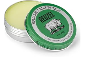 Reuzel Pomada a base de aceite Green Grease, fijación media Pomada de aceite de brillo medio para hombres para una fijación flexible 3,38 oz/95g