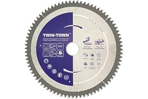 TWIN-TOWN HM - Lama per sega circolare multi-materiale, 254 x 30 mm, Z80, ideale per legno, laminato, MDF, alluminio, plastica, parquet e rame per segare con troncatrice e sega circolare da tavolo