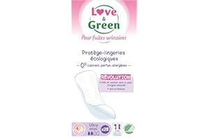 Love & Green - Protège-lingeries Incontinence/Fuites urinaires - Protections écologiques absorbantes pour fuites urinaires légères - ULTRA MINI (28 unités)