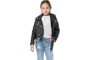 A2Z 4 Kids Kids Jackets Girls Designer's PU Leather Black Jacket Fashion Zip Up Biker Trendy Belted Coat Overcoats New Age 5 6 7 8 9 10 11 12 13 Years