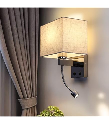 TWSXTE Bedlampje Draaibare Wandlamp Slaapkamer USB-laadstation Spot Slaapkamer Leeslamp 3000K (3W 9W