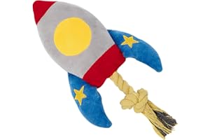 YSQEVN Juguetes con Sonido para Perros Suave Juguetes de Peluche para Mascota Forma de Cohete Juguetes para Morder para Cachorros, Gato