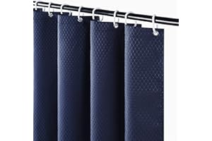 Furlinic Zasłony prysznicowe, łazienkowe, wodoodporne, odporne na pleśń, obciążone zasłony z tkaniny, 90 x 180 cm, do wanny w wilgotnych pomieszczeniach, granatowe wąskie 91 cm szerokości, 180 cm