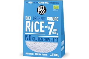 ‎DIET-FOOD DIET-FOOD Bio Shirataki Konjak Sofort Reis Wenig Kohlenhydrate Wenig Kalorien Vegane Lebensmittel Fettfrei Sojafrei Glutenfrei Keto Freundlich Abnehmen Nudeln Reis 300 Gramm