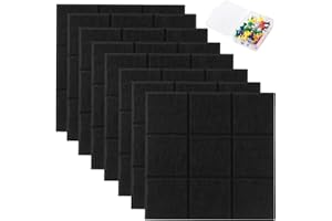 BECHOANIGEL 8 Piezas Corcho pared Autoadhesivo, Tablero de Corcho Grande, Pizarra de Corcho de Fieltro, 30x30cm Tablon de Anuncios, Paneles Corcho Pared con 1 Caja de Chinchetas, para Aula, Oficina (Negro)