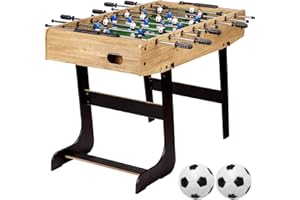 GAMES PLANET Baby-Foot Belfast, Pliable, Choix de Couleurs, Plafond du Terrain surélevé sans Soudure, 2 Ballons Inclus, Kicker Table de Baby-Foot