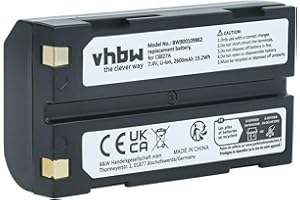 vhbw batteria compatibile con Trimble GPS Receiver R3, R4, R5, R6 fotocamera (2600mAh, 7,4V, Li-Ion)