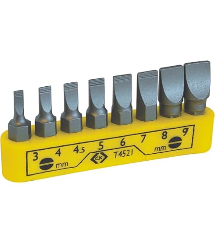 Punta Per Cacciavite A Fessura 1/4 Esagonale – Set Misure Da 3 A 10mm, Lunghezze 25-90mm, Acciaio Cr-Mo