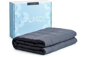 ‎CALMZY Calmzy Gewichtsdecke 150x200cm 9kg - Schwere Bettdecke - Entspannungsdecke mit Glasperlen - Beschwerte Decke mit Gewicht Erwachsene - Therapiedecke 100% Hochwertige Baumwolle Weighted Blanket