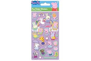 PAPER PROJECTS Peppa Pig Pink Sparkly Reusable Stickers, Official Licensed Product, Reusable on Non-Porous Surfaces