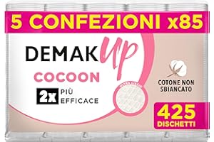 Demak'up Cocoon dischetti struccanti in cotone, Maxi Formato 5 confezioni da 85 dischetti, 425 dischetti totali