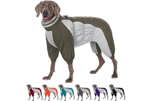 AOFITEE Dog Coat Warm Dog Puffer Jacket for Winter, Windproof Dogs Coat with Harness Built in, Reflective Turtleneck Dogs Winter Jacket Snowsuit, Full Body Fleece Coats for Small Medium Large Pet