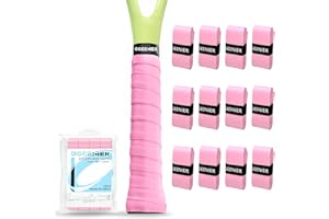 Ogeenier Tennis Racket Grip Tape, 12 Pack, Absorbent and Anti-Slip Badminton Squash Racket Grip, Precut Soft Racquet Padel Overgrip Tape