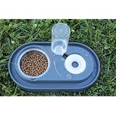 Cat-Dog Food and Water Container Set with Miapet Chamber 1000ml Grey