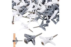 ENUTROF Fixations pour Plaques de Plâtre 200Pcs Chevilles et Vis pour Plaques pour Fixations Murales Creuses Cloisons Sèches Mur Plein Brique Perforé Plaque de Plâtre
