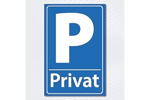 ‎PG PICO SIGNS SCHILDER UND MEHR Hochwertiges Schild aus Alu-Dibond mit UV-Schutzlackierung " PRIVATPARKPLATZ " 200 x 300 mm rechteckig | Parkverbot | Parken Verboten | Hinweisschild blau weiß mit Lochbohrung