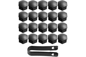 FCSNJH 20 Stück radschraubenkappen, radschraubenkappen 17mm, radmuttern kappen, radmutterkappen 17mm, passend für die meisten Autos, schützt die Radschrauben vor Schmutz und macht Ihr Auto schön, Black