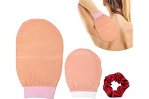 SRLWMYI 3 in 1Guanti Esfolianti in Seta per Viso e Corpo Guanto Di seta per Esfoliare la Pelle Sensibile Pulisce i Pori del Corpo e Del Viso Elimina la Pelle Morta,Peli Incarniti, Impurità.