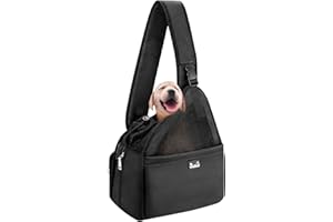Eyein Hundefreundlich Tragetücher Hunde, atmungsaktiv Hände frei Reisetasche für kleine Haustiere mit verstellbaren Trägern Hartfaserplattenboden Sicherheitsgurt, für Hunde unter 2.8kg, Schwarz